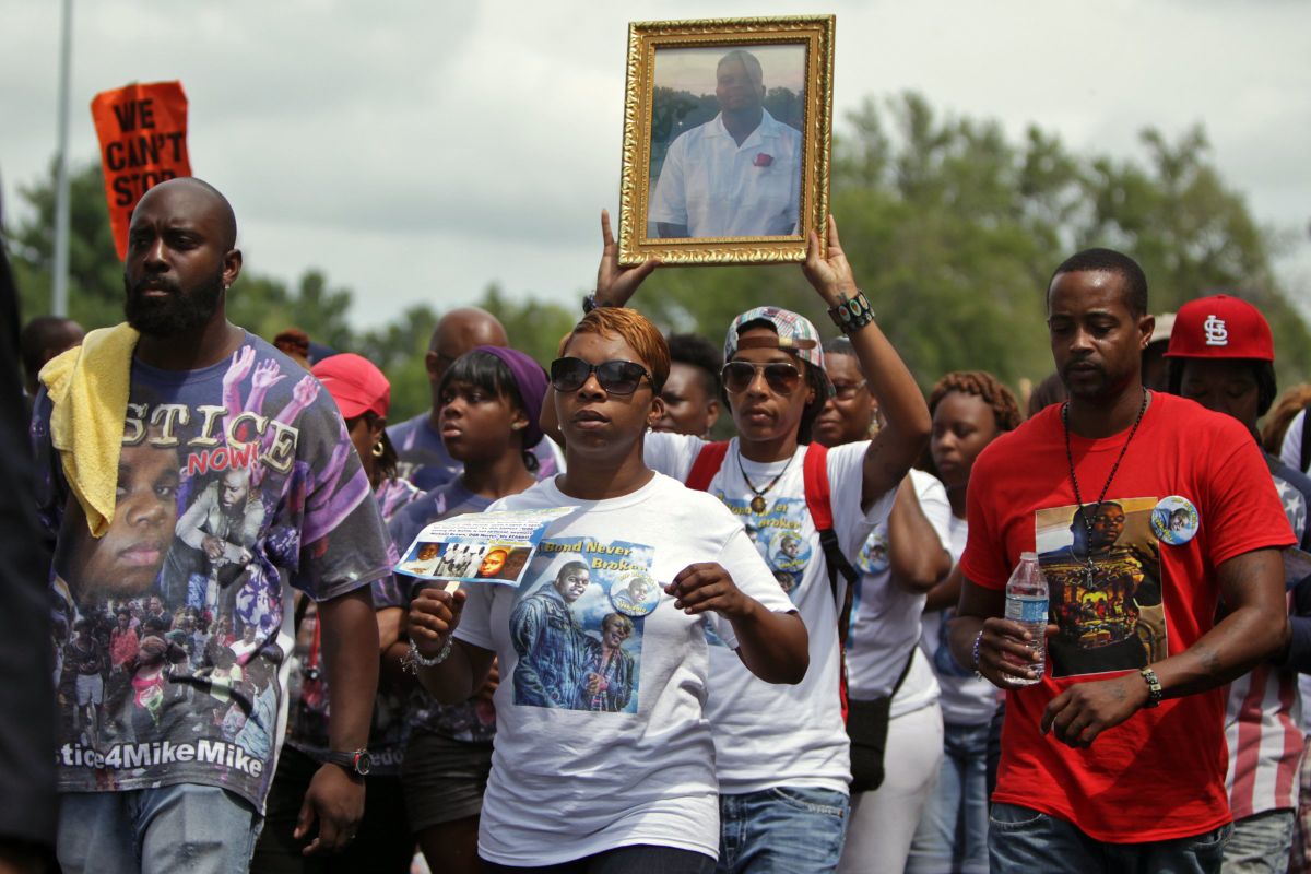 Michael Brown's family at Ferguson protest
